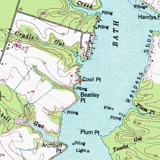 Topographic Map of Cool Point, NC