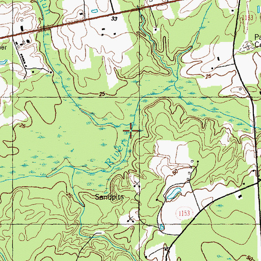 Topographic Map of Cool Run, NC