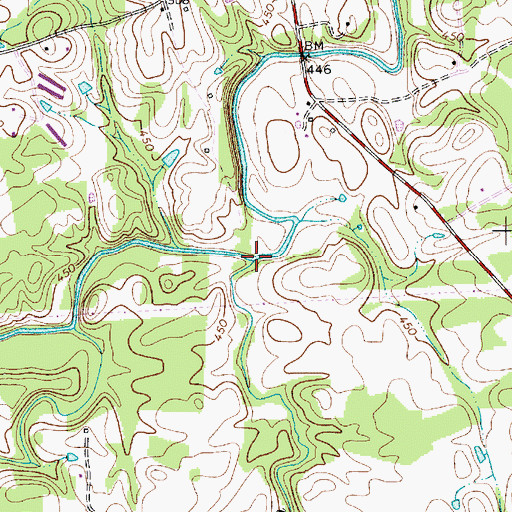 Topographic Map of Cool Spring Branch, NC