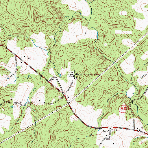 Topographic Map of Cool Springs Church, NC