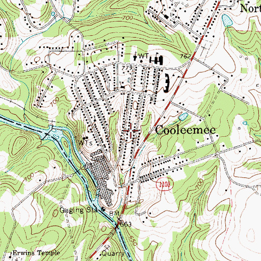 Topographic Map of Cooleemee, NC