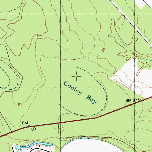 Topographic Map of Cooley Bay, NC