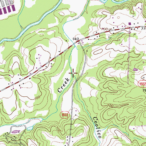 Topographic Map of Coolico Creek, NC