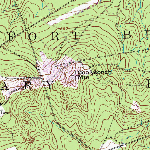 Topographic Map of Coolyconch Mountain, NC