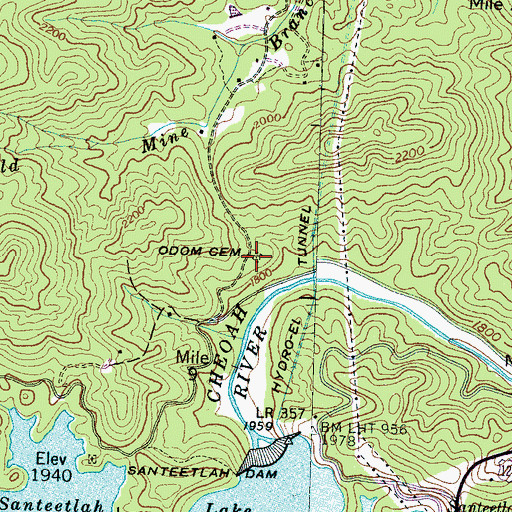 Topographic Map of Coom Cemetery, NC