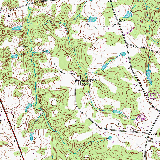 Topographic Map of Cooper Cemetery, NC