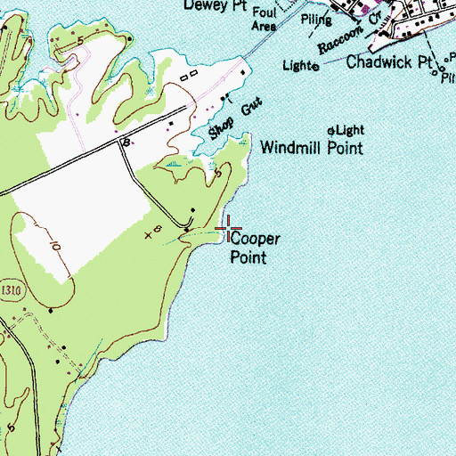 Topographic Map of Cooper Point, NC