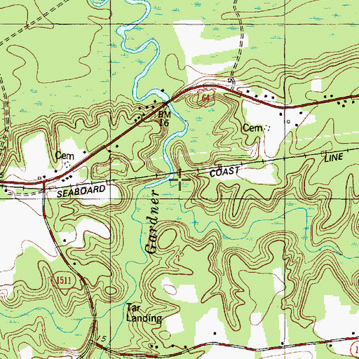 Topographic Map of Cooper Swamp, NC