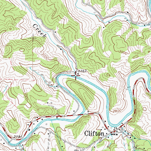 Topographic Map of Copeland Creek, NC