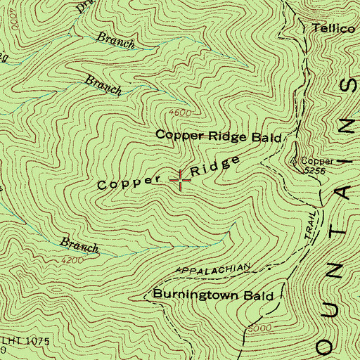 Topographic Map of Copper Ridge, NC