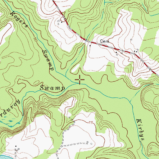 Topographic Map of Corduroy Swamp, NC
