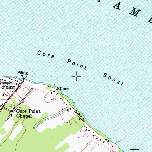 Topographic Map of Core Point Shoal, NC