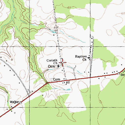 Topographic Map of Corinth Church, NC