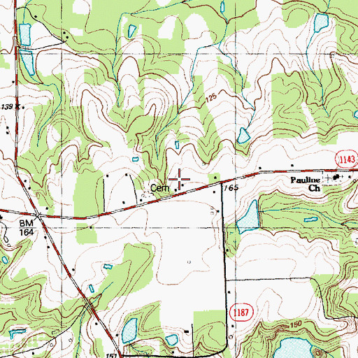 Topographic Map of Corinth Church, NC