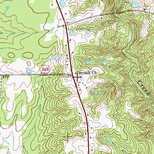 Topographic Map of Corinth Church, NC