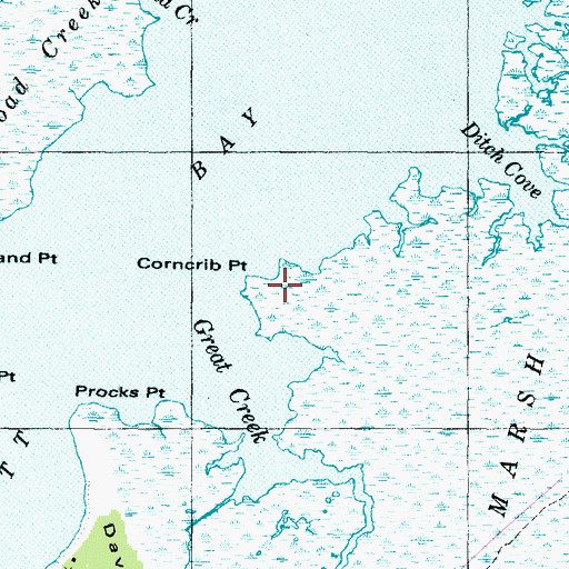 Topographic Map of Corncrib Point, NC