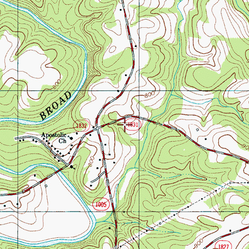 Topographic Map of Cornwall School, NC