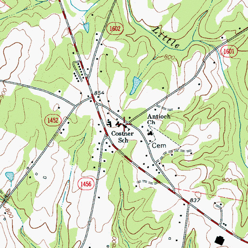 Topographic Map of Costner School, NC