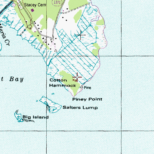 Topographic Map of Cotton Hammock, NC