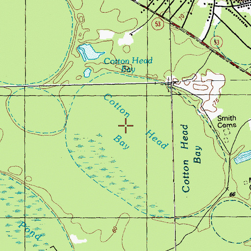 Topographic Map of Cotton Head Bay, NC