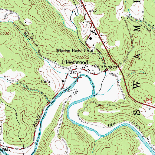 Topographic Map of Couches Creek, NC