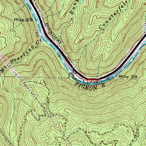 Topographic Map of Counterfeit Branch, NC