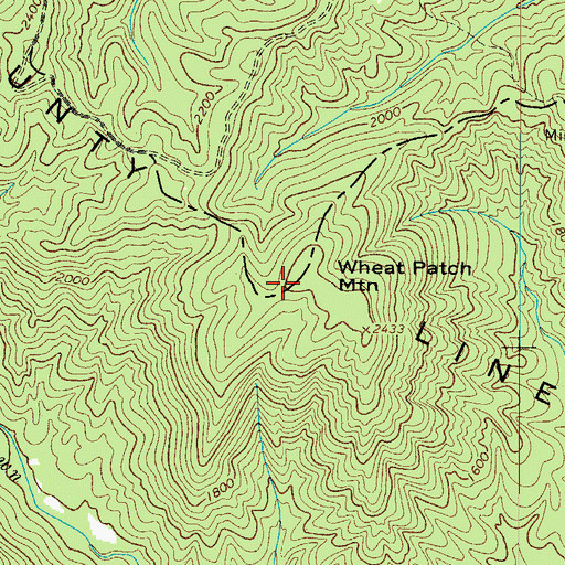 Topographic Map of County Line Ridge, NC