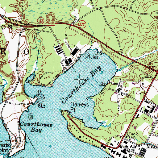 Topographic Map of Courthouse Bay, NC