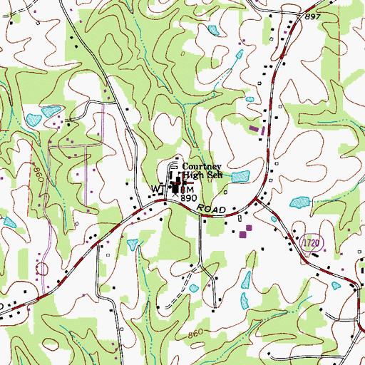 Topographic Map of Courtney High School, NC