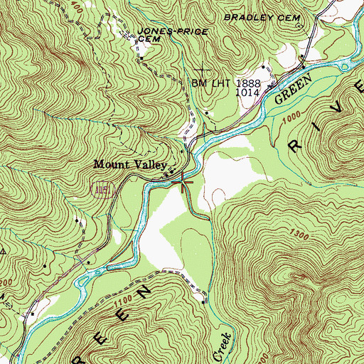 Topographic Map of Cove Creek, NC