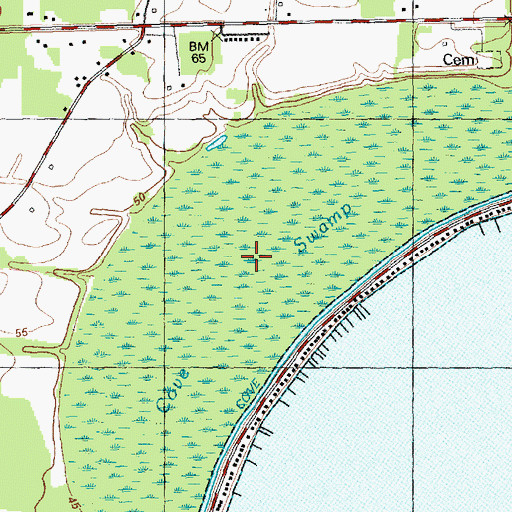 Topographic Map of Cove Swamp, NC
