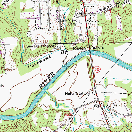 Topographic Map of Covenant Branch, NC