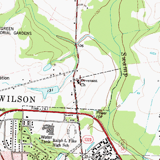 Topographic Map of Covenant Church, NC