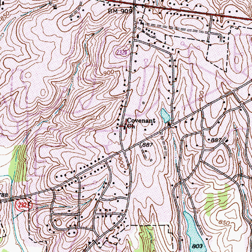 Topographic Map of Covenant Church, NC