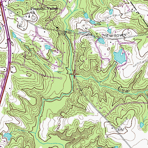 Topographic Map of Cow Branch, NC