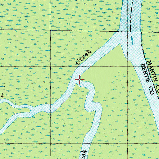 Topographic Map of Cow Creek, NC