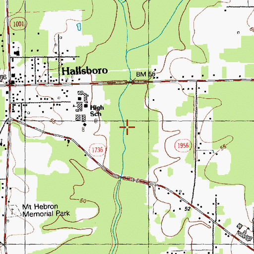 Topographic Map of Cowpen Branch, NC