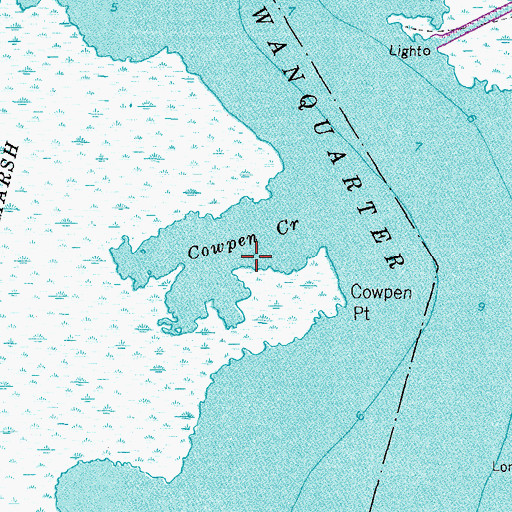 Topographic Map of Cowpen Creek, NC