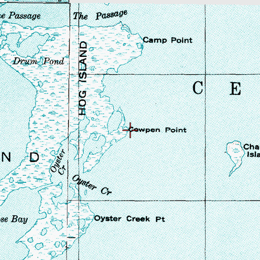 Topographic Map of Cowpen Point, NC