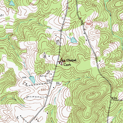 Topographic Map of Cox Chapel, NC