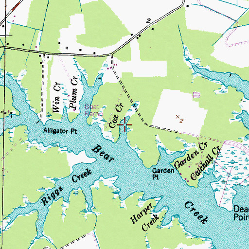 Topographic Map of Cox Creek, NC