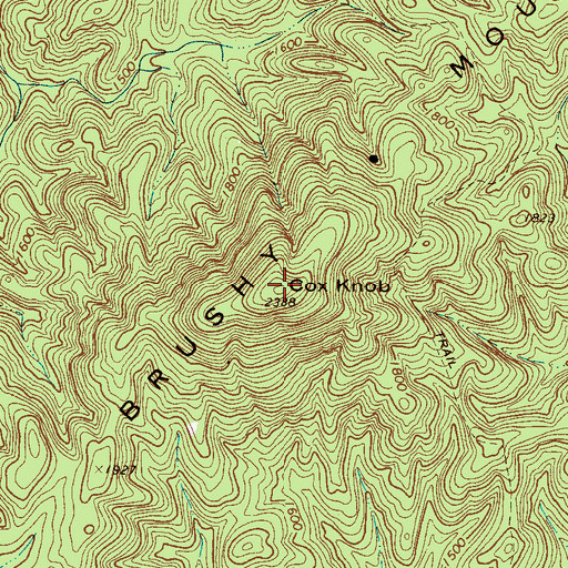 Topographic Map of Cox Knob, NC