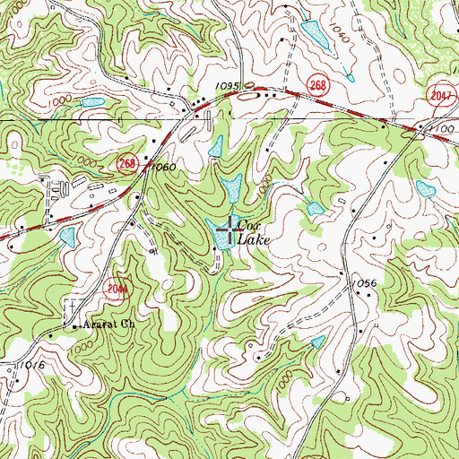 Topographic Map of Cox Lake, NC