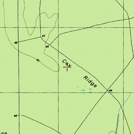 Topographic Map of Cox Ridge, NC