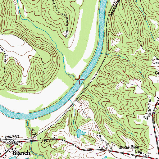 Topographic Map of Coy Creek, NC