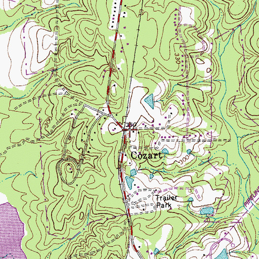 Topographic Map of Cozart, NC