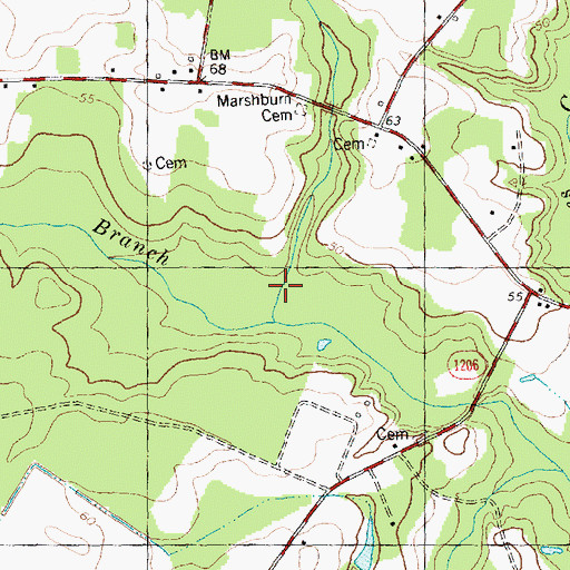 Topographic Map of Crab Branch, NC