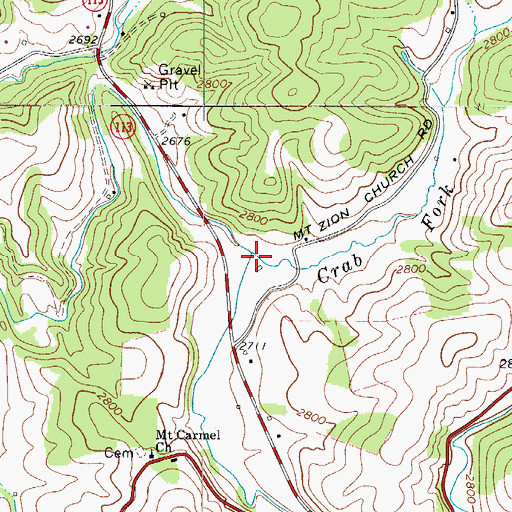 Topographic Map of Crab Fork, NC