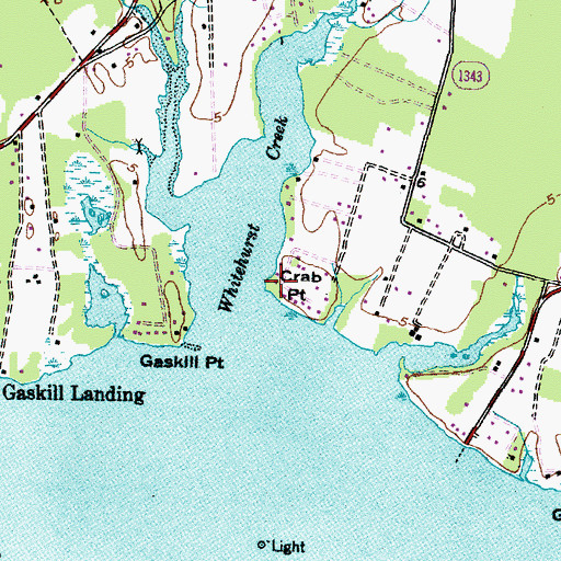 Topographic Map of Crab Point, NC