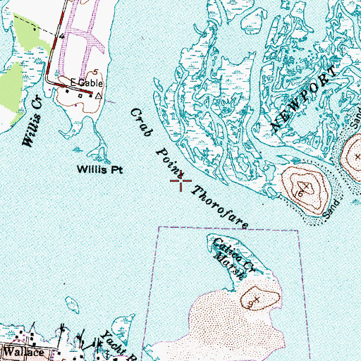 Topographic Map of Crab Point Thorofare, NC